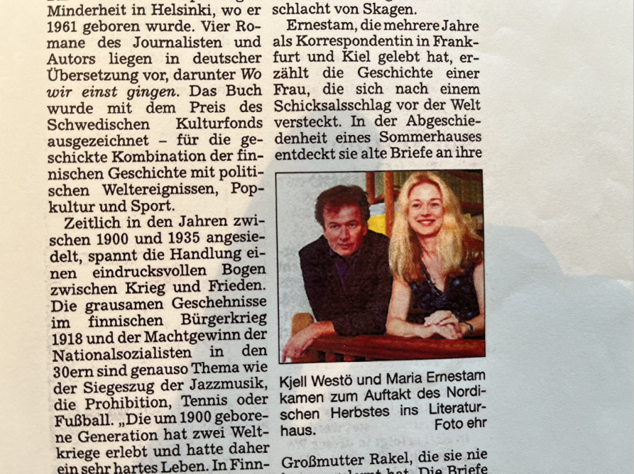Tidningsutdrag från Kieler Nachrichten